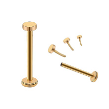 2mm Titanium Tiny Flat Disc Threadless Top Gold Labret Tragus Cartilage Earring Stud Piercing